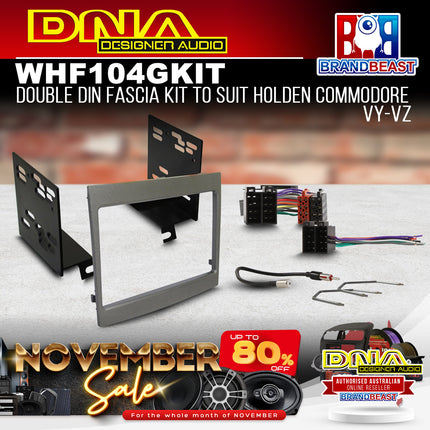 DNA WHF104GKIT Double DIN Install Kit to Suit Holden Commodore VY-VZ Grey