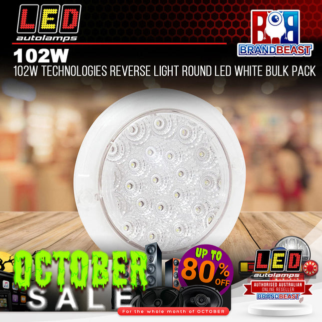 LED Autolamps 102W Technologies Reverse Light Round LED White Bulk Pack