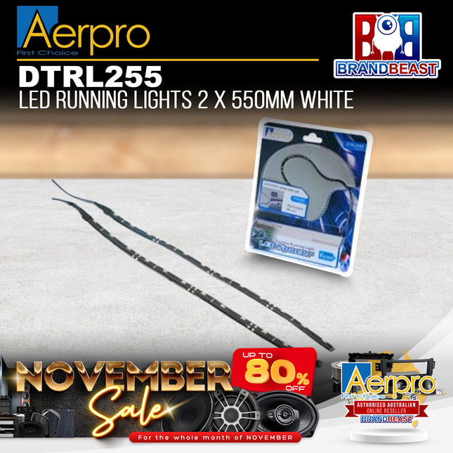Aerpro DTRL255 2x 550mm Flexible LED Daytime Running Lights - Cool White