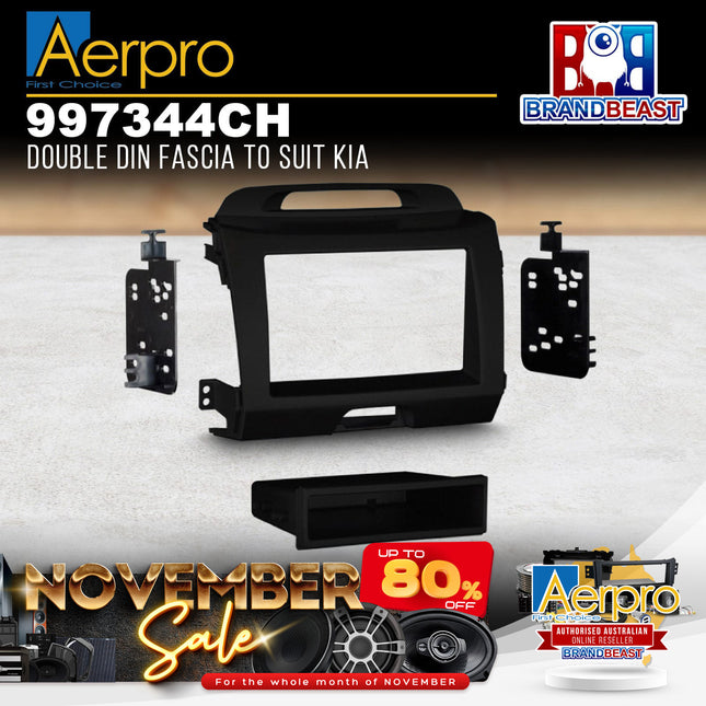 Aerpro 997344CH Single/Double DIN Facia Kit to Kia Sportage