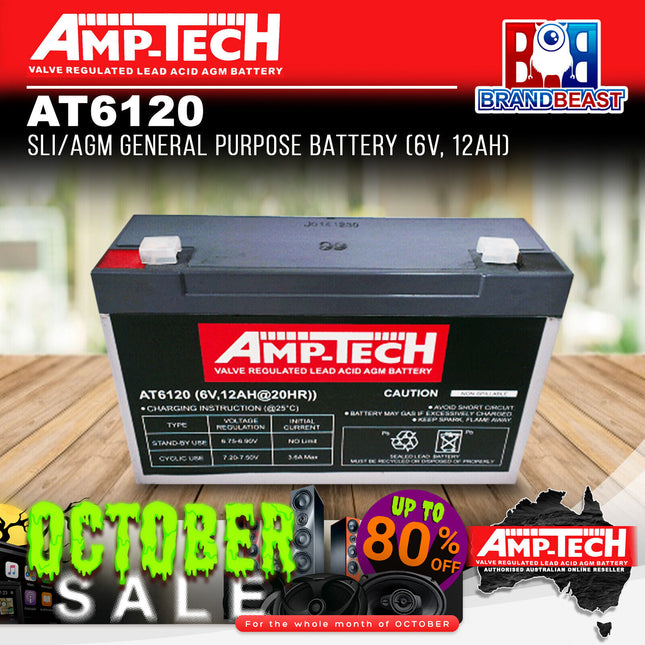 Amp-Tech AT6120 SLI/AGM General Purpose Battery (6V, 12Ah)