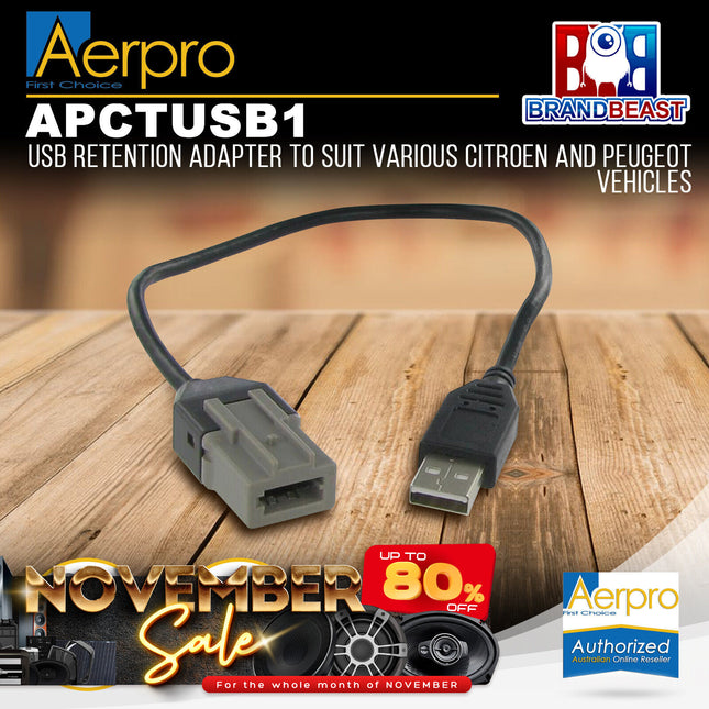Aerpro APCTUSB1 USB Retention Adapter to Suit Various Citroen and Peugeot