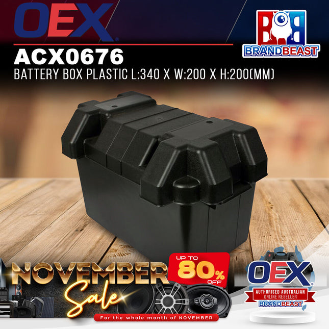 OEX ACX0676 Plastic Battery Box (340 x 200 x 200mm)