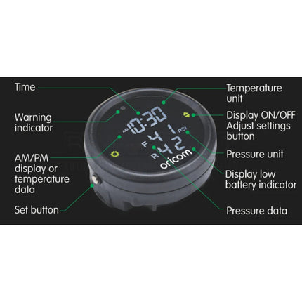 Oricom TPMC-2E Motorcycle Tyre Pressure Monitoring System with 2 External Sensors