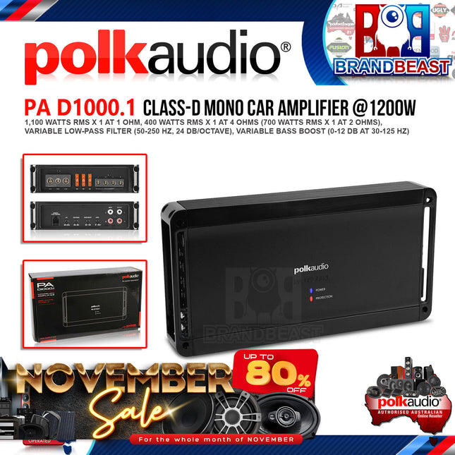 Polk Audio PA D1000.1 1200W PA D Series Monoblock Class D Amplifier