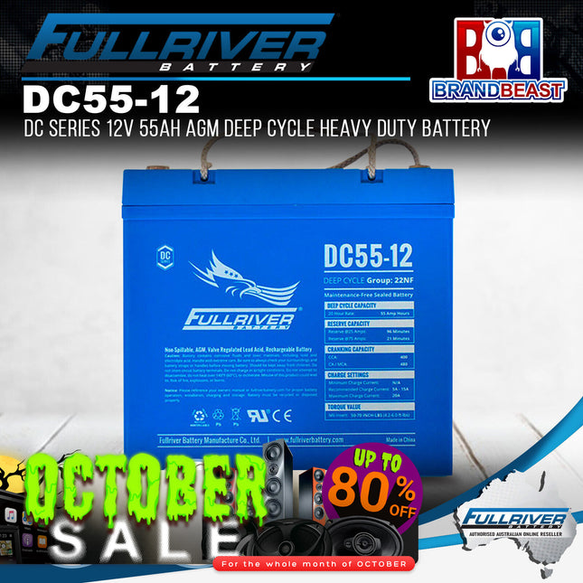 Fullriver DC55-12 DC Series 12V 55Ah AGM Deep Cycle Heavy Duty Battery