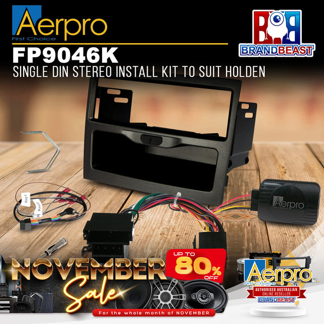 Aerpro FP9046K Single DIN Install Black Kit Suit Select Holden Vehicles