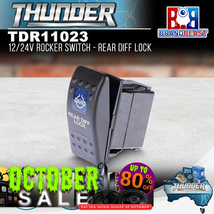 Thunder TDR11023 12/24V Rocker Switch - Rear Diff Lock