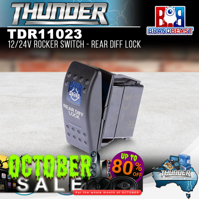 Thunder TDR11023 12/24V Rocker Switch - Rear Diff Lock