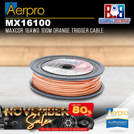 Aerpro MX16100 MAXCOR 16AWG 100M Trigger Cable - Orange
