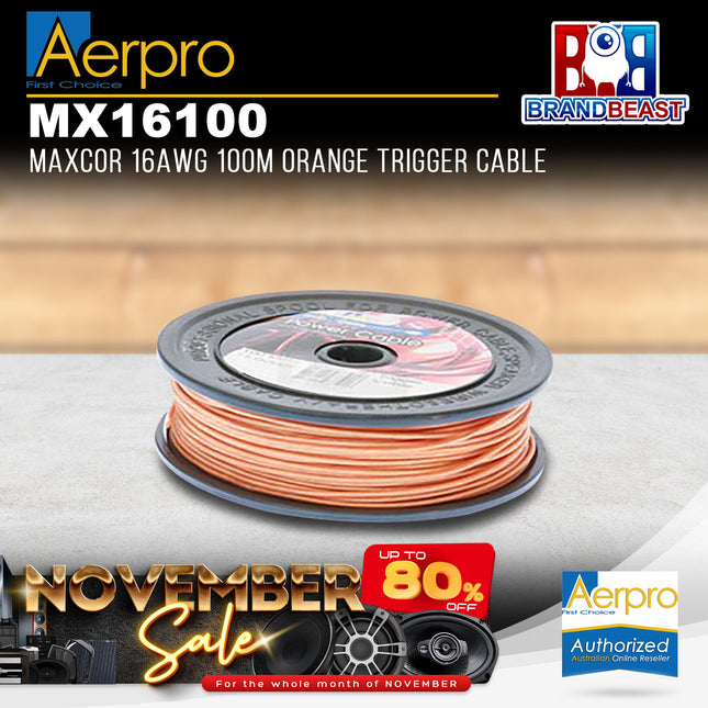 Aerpro MX16100 MAXCOR 16AWG 100M Trigger Cable - Orange