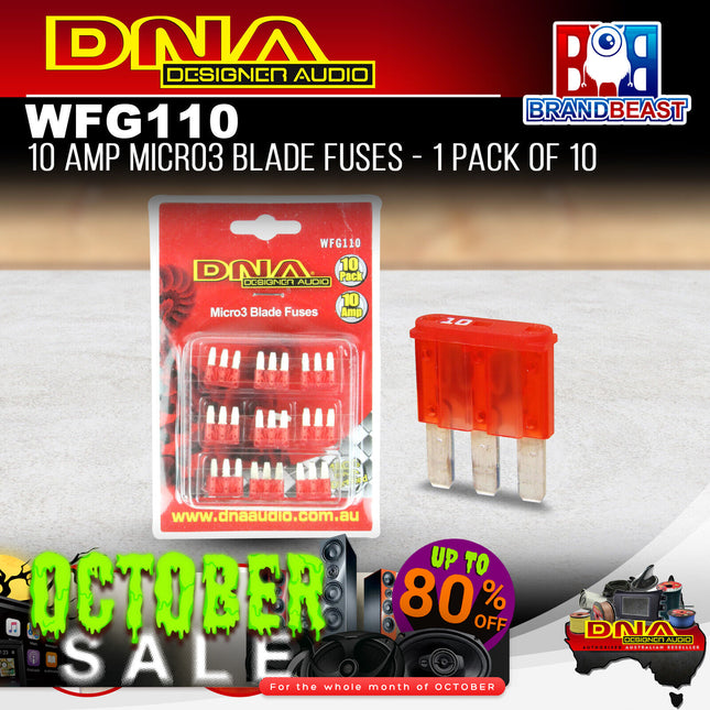 DNA WFG110 10 Amp Micro3 Fuse - 1 Pack Of 10