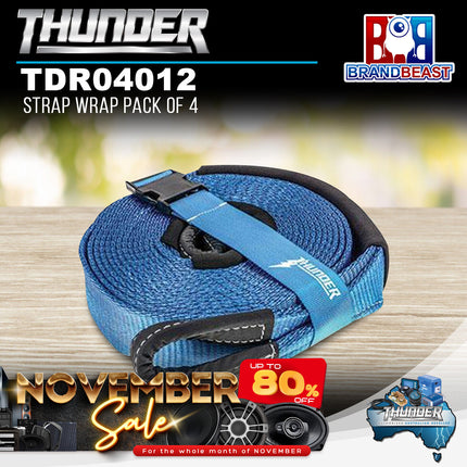 Thunder TDR04012 Recovery Strap Wrap - 4 Pack