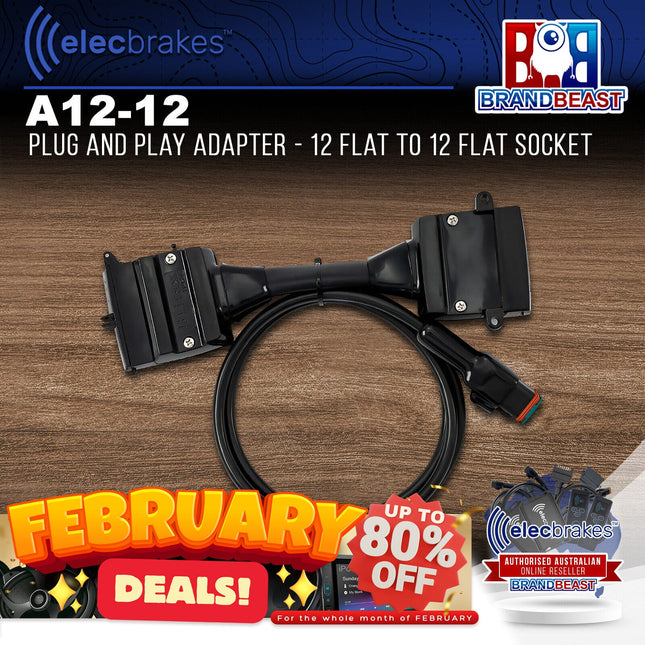 Elecbrakes A 12-12 Plug and Play Adapter - 12 Flat to 12 Flat Socket