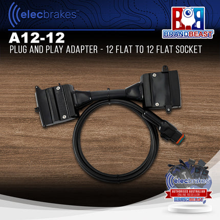 Elecbrakes A 12-12 Plug and Play Adapter - 12 Flat to 12 Flat Socket