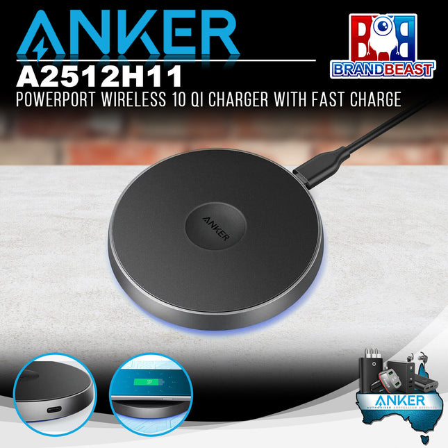 Anker A2512H11 10W iPhone/Android USB-C PowerPort Wireless 10 Qi Charger
