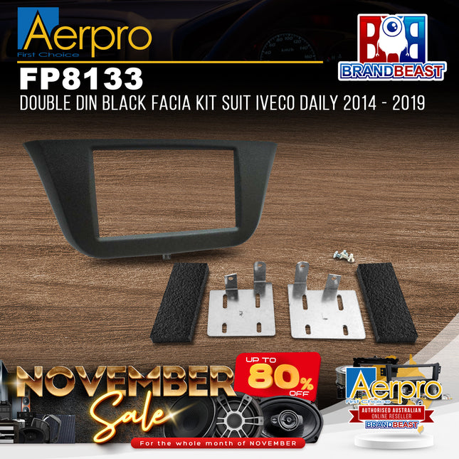 Aerpro FP8133 Double DIN Black Facia Kit Suit Iveco Daily 2014 - 2019