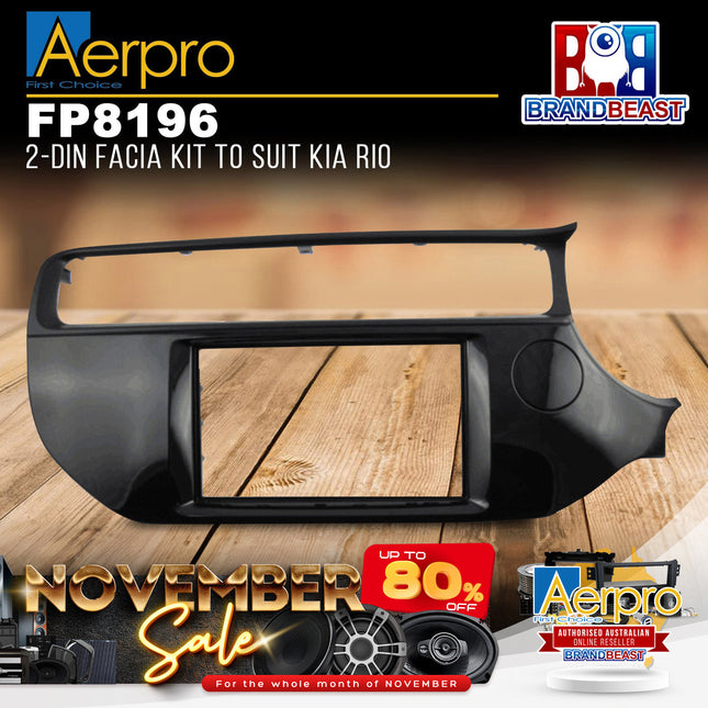 Aerpro FP8196 2-DIN Facia Kit Suit Kia Rio 2012-On UB Gloss Black
