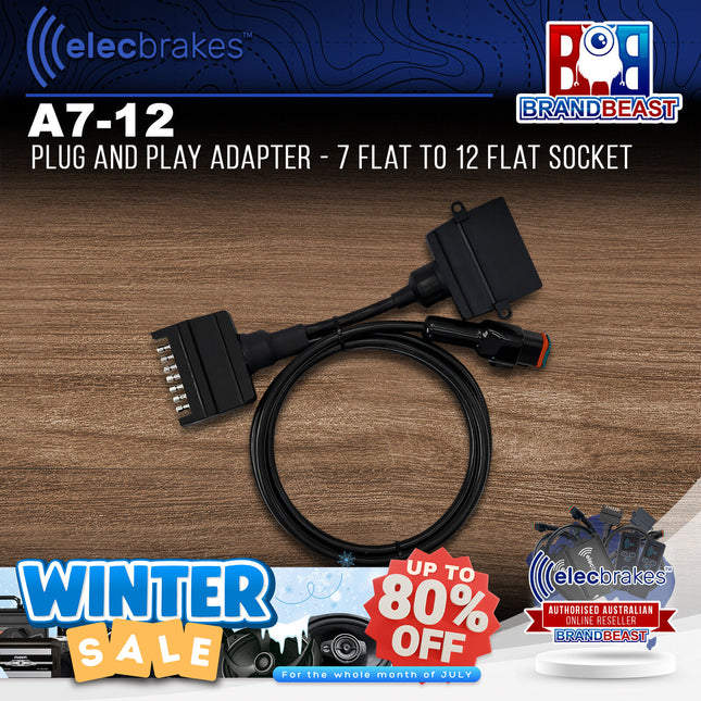 Elecbrakes A 7-12 Plug and Play Adapter - 7 Flat to 12 Flat Socket