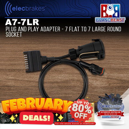 Elecbrakes A 7-7LR Plug and Play Adapter - 7 Flat to 7 Large Round Socket