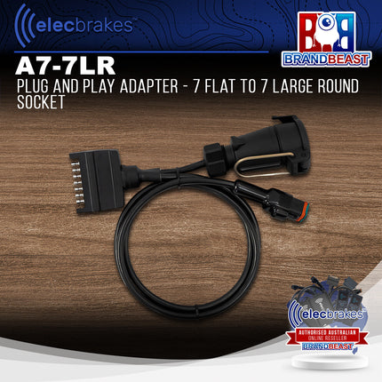 Elecbrakes A 7-7LR Plug and Play Adapter - 7 Flat to 7 Large Round Socket