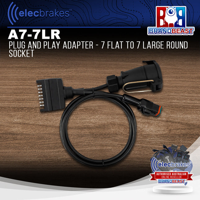 Elecbrakes A 7-7LR Plug and Play Adapter - 7 Flat to 7 Large Round Socket