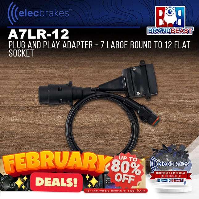 Elecbrakes A 7LR-12 Plug and Play Adapter - 7 Large Round to 12 Flat Socket