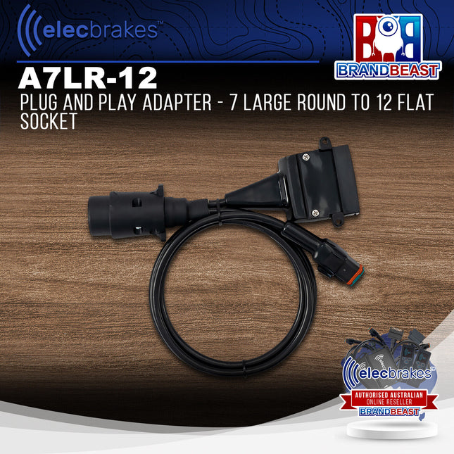 Elecbrakes A 7LR-12 Plug and Play Adapter - 7 Large Round to 12 Flat Socket