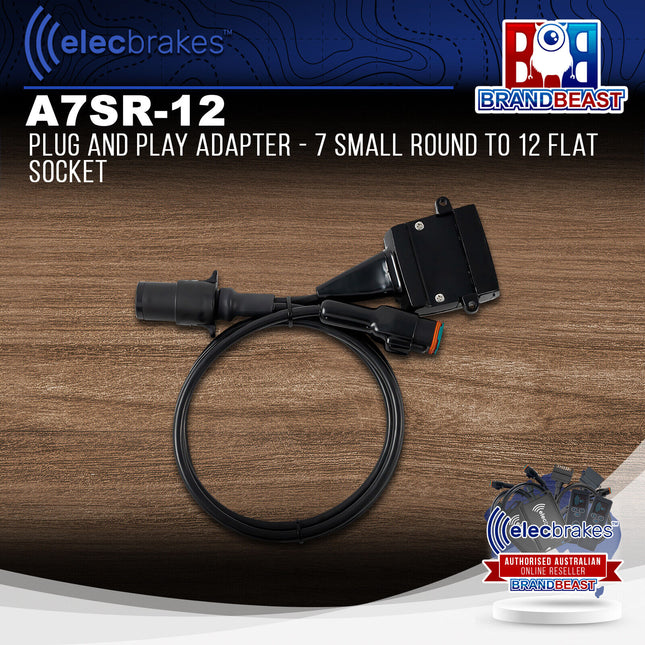 Elecbrakes A 7SR-12 Plug and Play Adapter - 7 Small Round to 12 Flat Socket