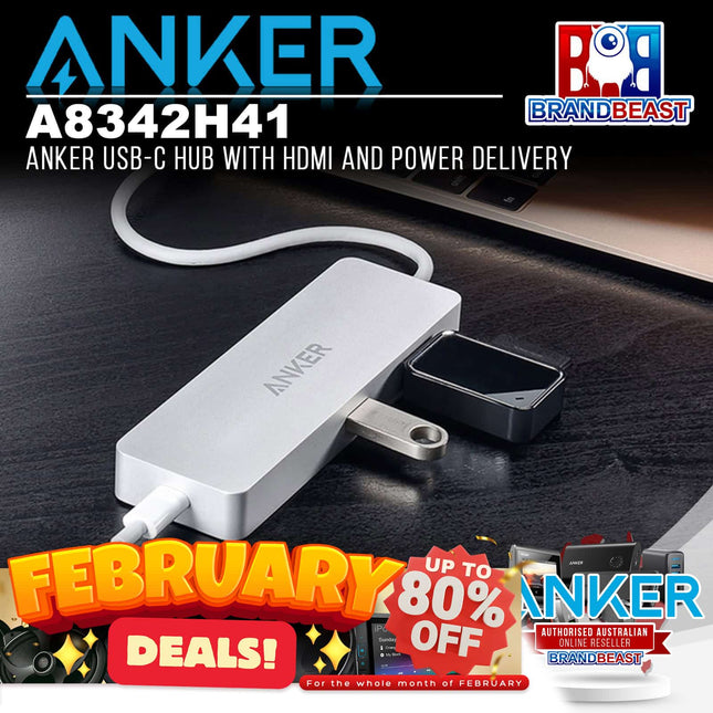 Anker A8342H41 Premium USB-C Hub with HDMI and Power Delivery - Silver