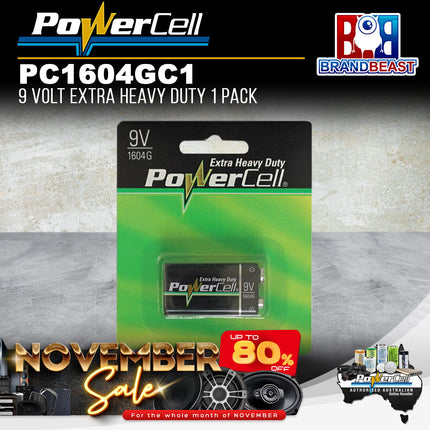 PowerCell PC1604GC1 9V Extra Heavy Duty Battery