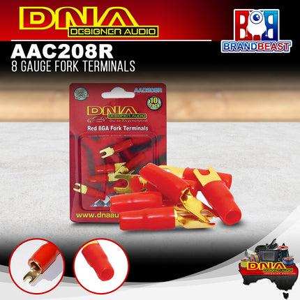 DNA AAC208R 8 Gauge Fork Terminals - 10 Pieces