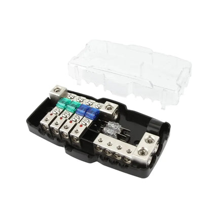 DNA Audio AAF404 4-Way Mini ANL Fuses Distribution Block - Professional Electrical Distribution Solution