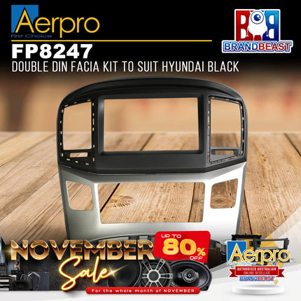 Aerpro FP8247 Double Din Facia Kit to Suit Hyundai Black