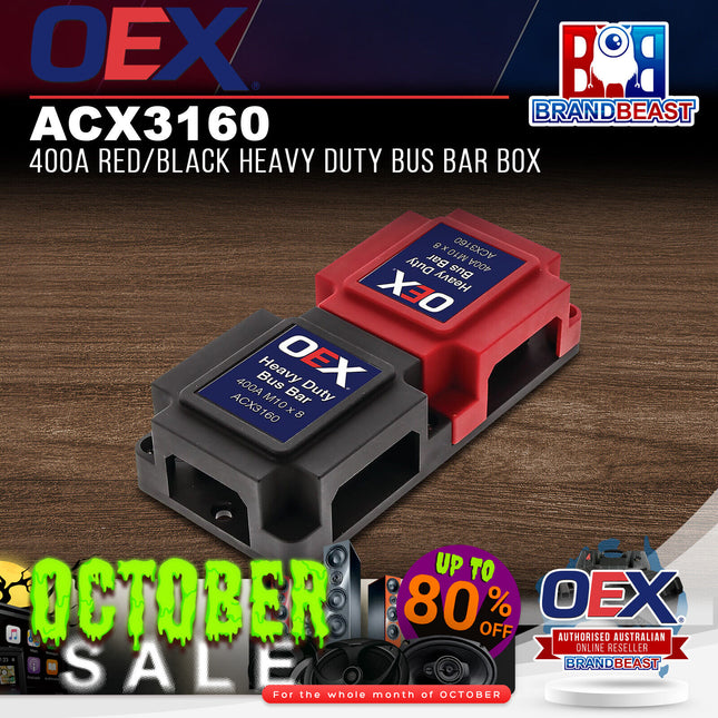 OEX ACX3160 400A Red/Black Heavy Duty Bus Bar Box