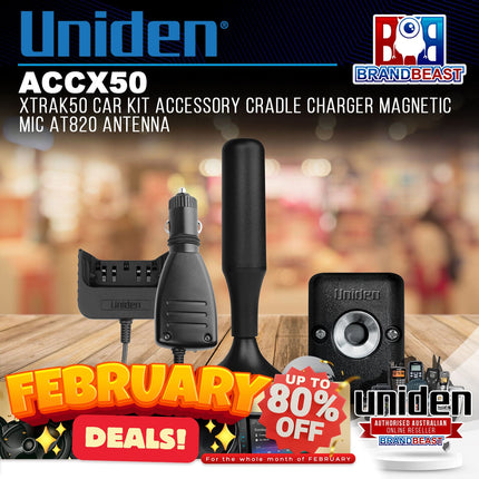 Uniden ACCX50 Xtrak50 CarKit Accessory Cradle Charger Magnetic Mic AT820 Antenna