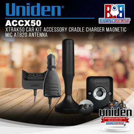 Uniden ACCX50 Xtrak50 CarKit Accessory Cradle Charger Magnetic Mic AT820 Antenna
