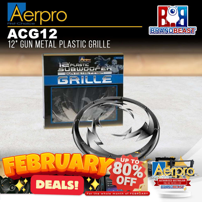 Aerpro ACG12 12&quot; Gun Metal Plastic Grille