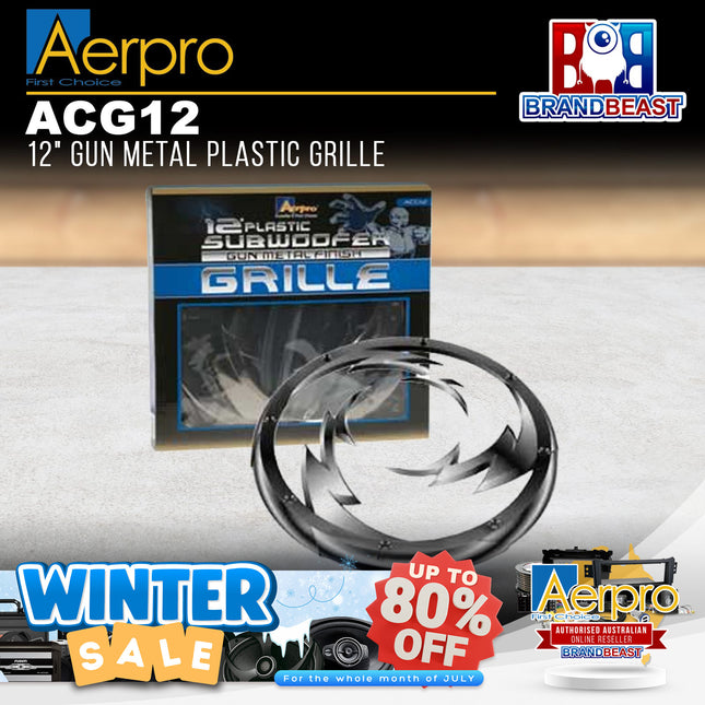 Aerpro ACG12 12" Gun Metal Plastic Grille