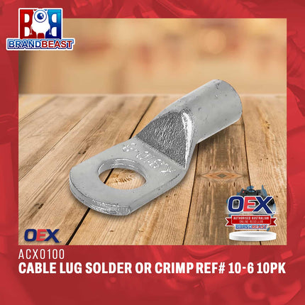 OEX ACX0100 Cable Lug Solder or Crimp REF# 10-6 10Pk