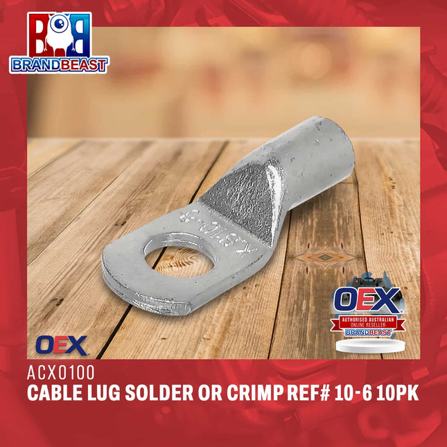 OEX ACX0100 Cable Lug Solder or Crimp REF# 10-6 10Pk