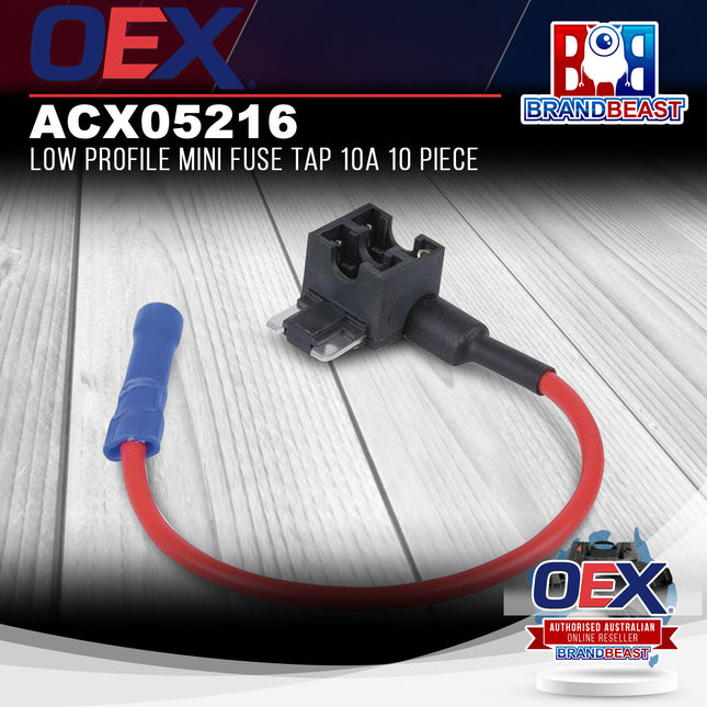 OEX ACX05216 Low Profile Mini Fuse Tap 10A 10 Piece