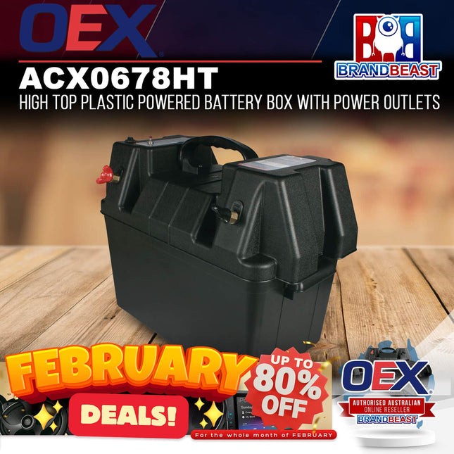 OEX ACX0678HT High Top Plastic Powered Battery Box With Power Outlets