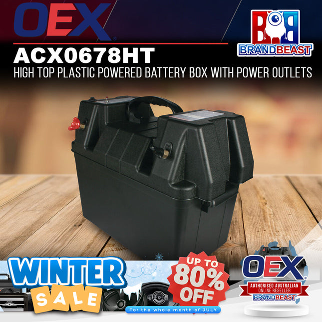 OEX ACX0678HT High Top Plastic Powered Battery Box With Power Outlets