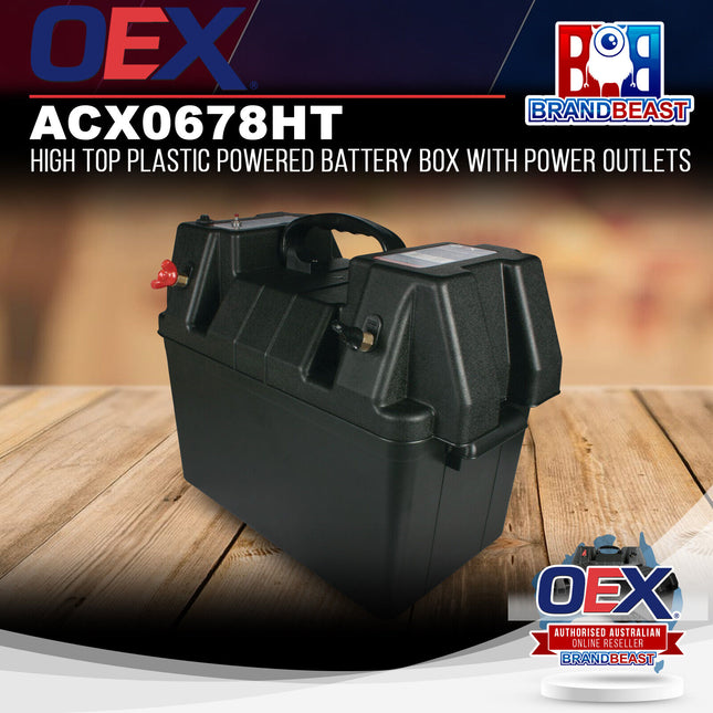 OEX ACX0678HT High Top Plastic Powered Battery Box With Power Outlets