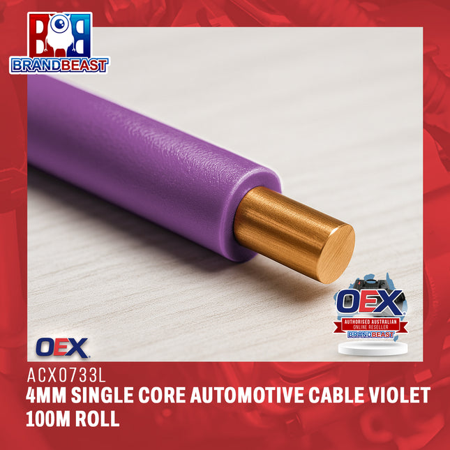 OEX ACX0733L 4mm Single Core Automotive Cable Violet 100m Roll