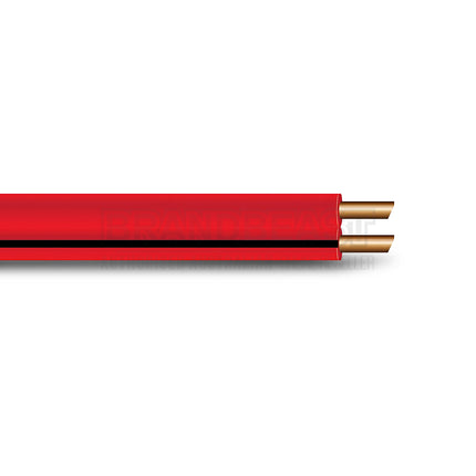 OEX ACX0804L 4mm Twin Core Automotive Cable, Figure 8, Red With Black Trace - 100m Roll