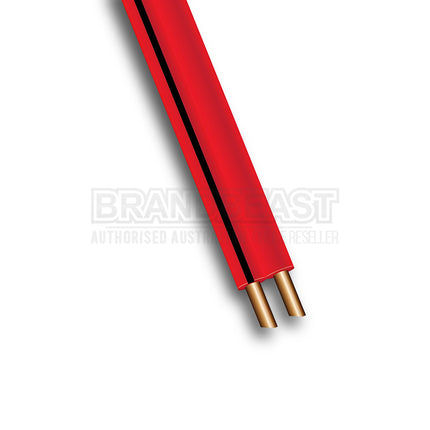 OEX ACX0804L 4mm Twin Core Automotive Cable, Figure 8, Red With Black Trace - 100m Roll