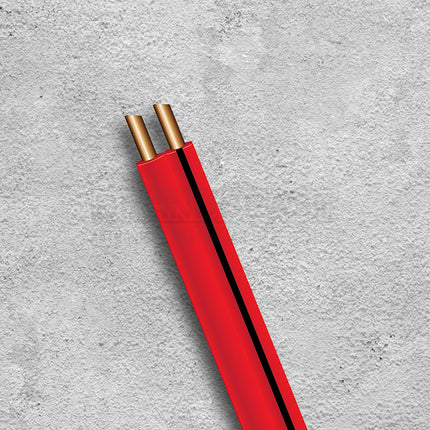 OEX ACX0804L 4mm Twin Core Automotive Cable, Figure 8, Red With Black Trace - 100m Roll