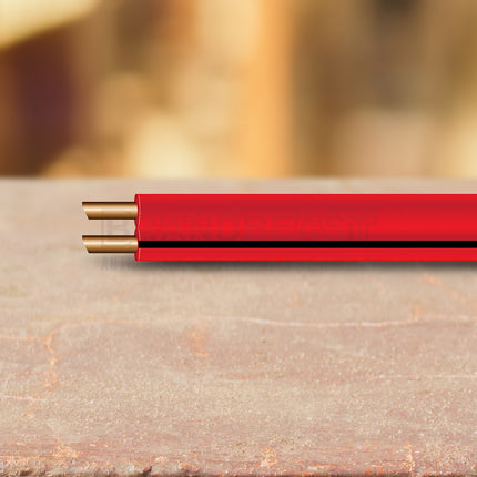OEX ACX0804L 4mm Twin Core Automotive Cable, Figure 8, Red With Black Trace - 100m Roll